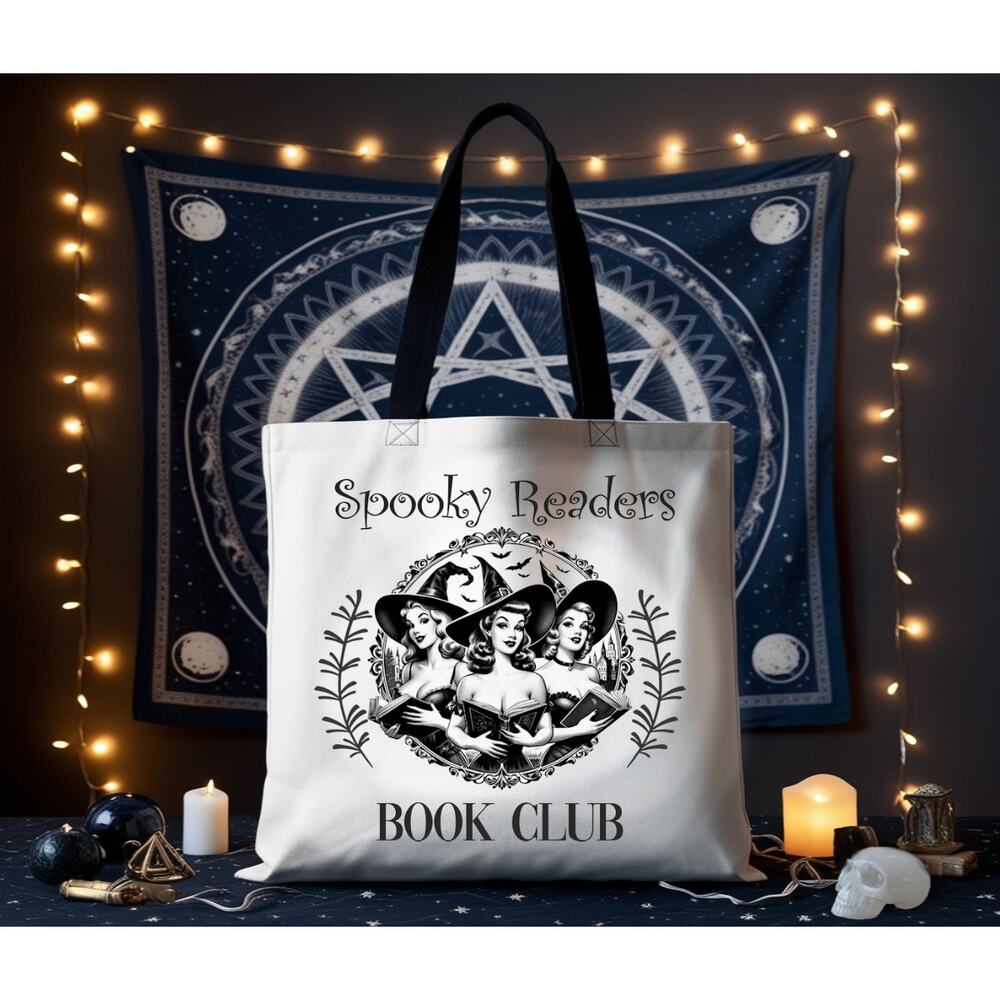 Large Witchy Tote Bag for Readers, Book Lovers, Bibliophiles